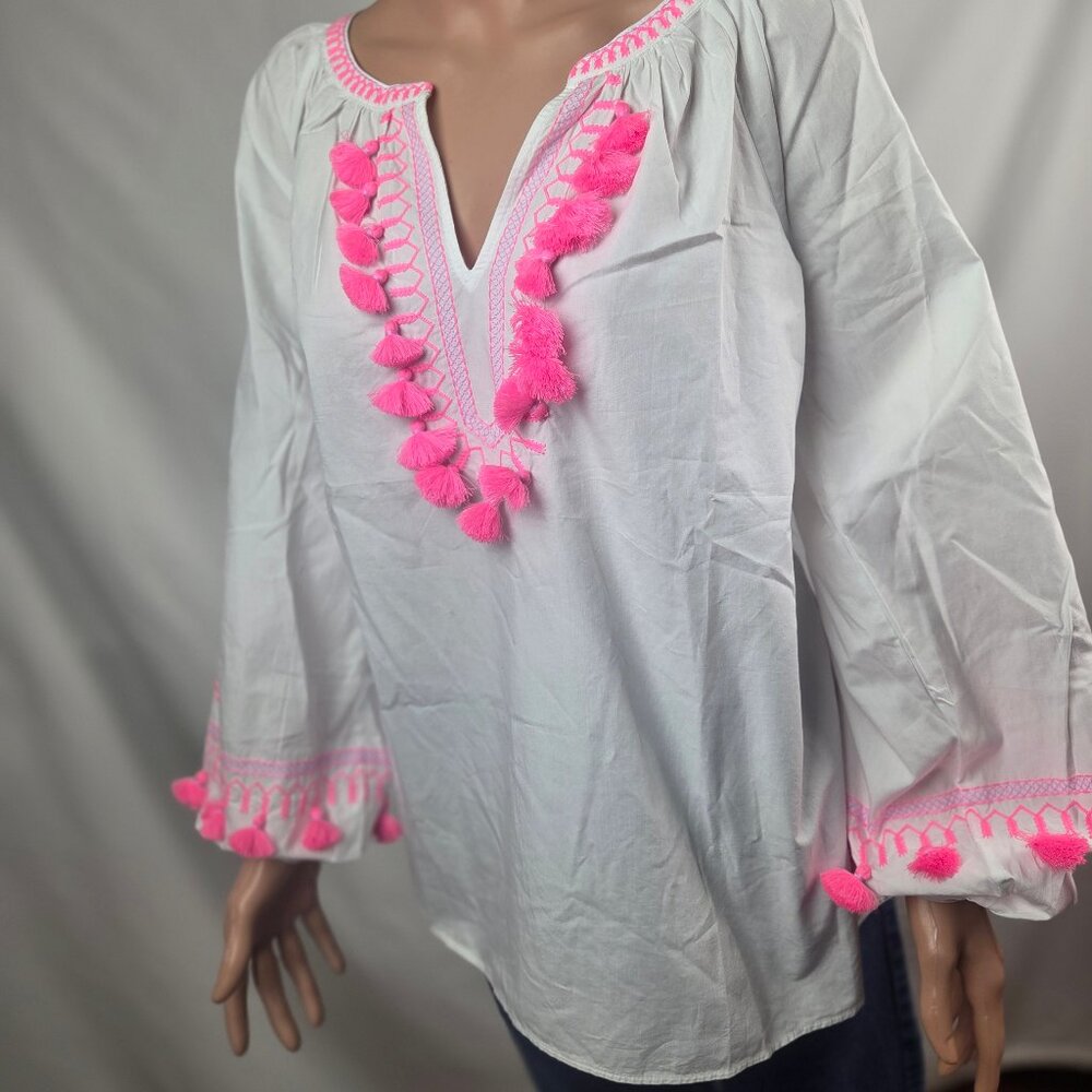 NWT Lilly Pulitzer Tunic Resort Wear Top White Pink XL